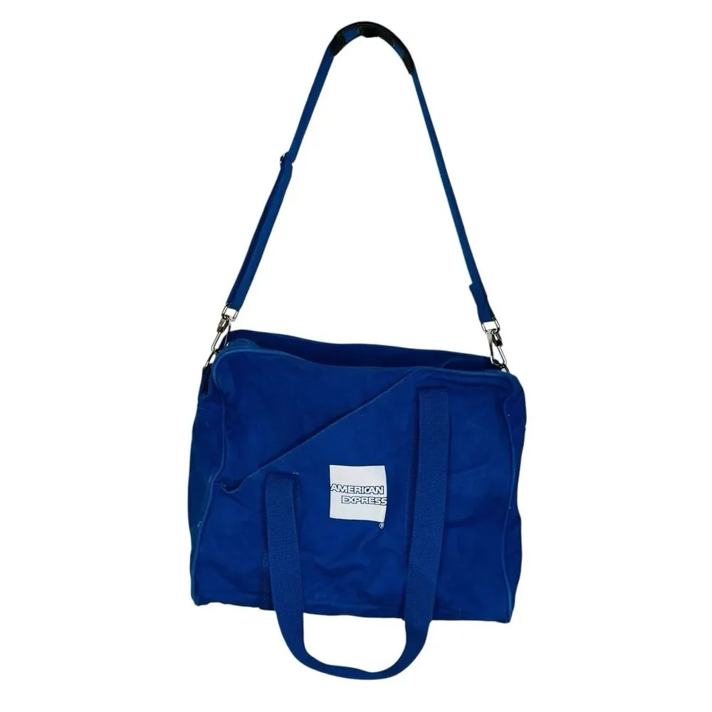 Vintage American Express Bag Blue Messenger Canvas